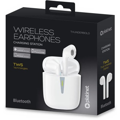 слушалки,слушалки,platinet,thunderbold,wireless,earphones,white,(white)