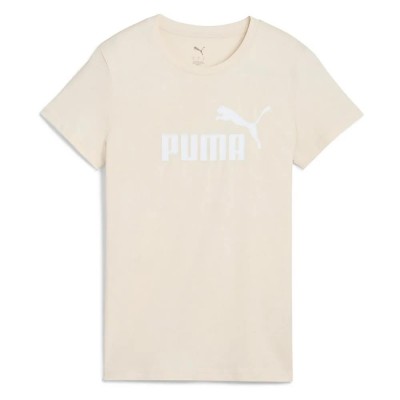 тениска,дамски,тениски,puma,ess,n1,logo,short,sleeve,t,shirt,alpine,snow,(beige)