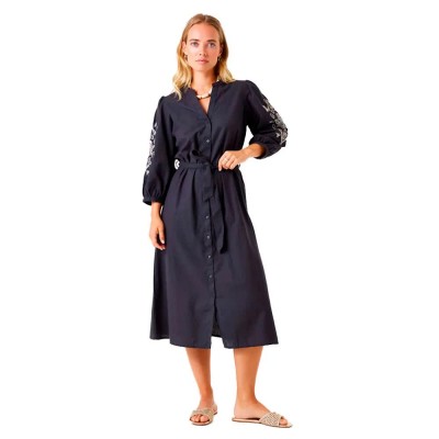 рокля,дамски,поли,и,рокли,garcia,e50287,3,4,sleeve,midi,dress,antracite,(blue)