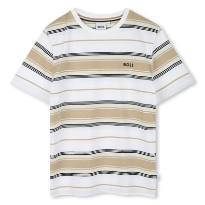 тениска,детски,тениски,boss,j52045,short,sleeve,t,shirt,beige,(white)