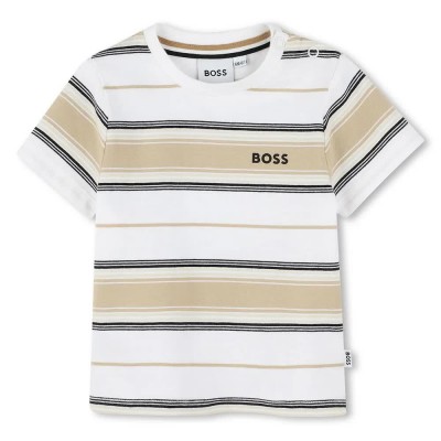 тениска,детски,тениски,boss,j52116,short,sleeve,t,shirt,beige,(white)