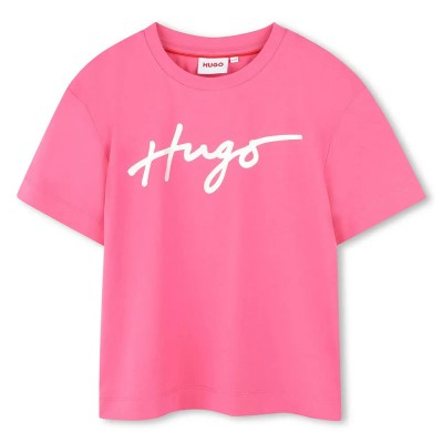 тениска,детски,тениски,hugo,g00390,short,sleeve,t,shirt,shocking,rose,(pink)