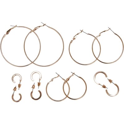 бижутерия,urban,classics,basic,hoop,earrings,6,pairs,golden,(gold)