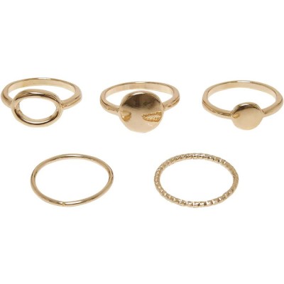 бижутерия,urban,classics,basic,stacking,ring,5,units,golden,(gold)