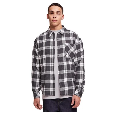 карирана,риза,мъжки,ризи,urban,classics,boxy,dark,checked,long,sleeve,shirt,grey,(grey,white)