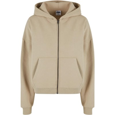 блуза,дамски,блузи,urban,classics,boxy,full,zip,sweatshirt,wet,sand,(beige)