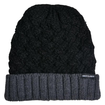шапка,всички,шапки,urban,classics,braid,knit,beanie,black,(black,heather,grey)