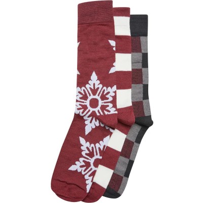 чорапи,мъжки,чорапи,urban,classics,christmas,snowflakes,socks,3,units,red,(burgundy)