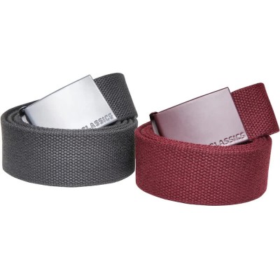 колан,колани,urban,classics,colored,buckle,canvas,belt,2,units,red,grey,(bordeaux,charcoal)