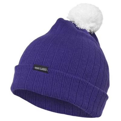 шапка,всички,шапки,urban,classics,contrast,bobble,beanie,purple,(purple,white)