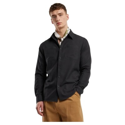 риза,с,дълъг,ръкав,мъжки,ризи,urban,classics,flanell,long,sleeve,shirt,black