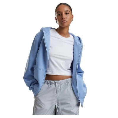 блуза,дамски,блузи,urban,classics,fluffy,full,zip,sweatshirt,powder,blue,(blue)