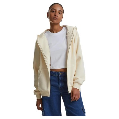 блуза,дамски,блузи,urban,classics,fluffy,full,zip,sweatshirt,beige,(white,sand)