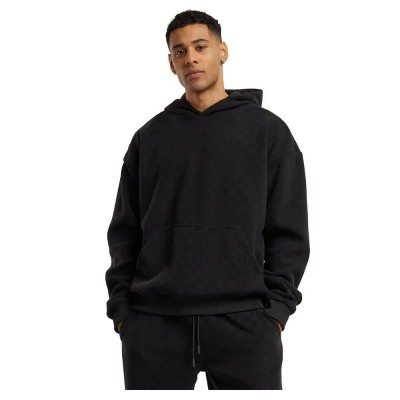 суичър,мъжки,пуловери,urban,classics,jacquard,velvet,oversized,hoodie,black