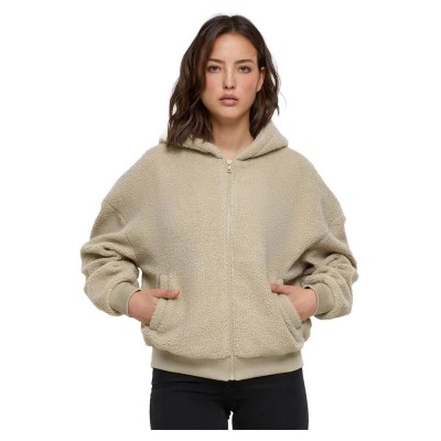 блуза,дамски,блузи,urban,classics,oversized,sherpa,full,zip,sweatshirt,beige