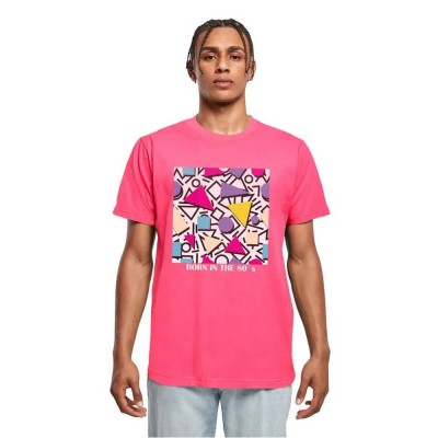 тениска,мъжки,тениски,дамски,тениски,mister,tee,geometric,retro,short,sleeve,t,shirt,pink,(hibiskus,pink)