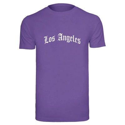 тениска,мъжки,тениски,дамски,тениски,mister,tee,los,angeles,wording,short,sleeve,t,shirt,purple,(ultraviolet)