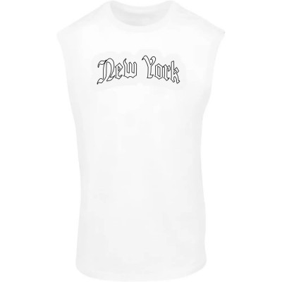 тениска,мъжки,тениски,mister,tee,new,york,wording,sleeveless,t,shirt,white,(white)