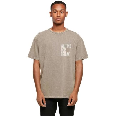 тениска,мъжки,тениски,дамски,тениски,mister,tee,waiting,for,friday,acid,washed,heavy,short,sleeve,t,shirt,beige,(dark,khaki)