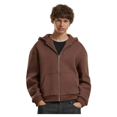 блуза,мъжки,пуловери,build,your,brand,fluffy,full,zip,sweatshirt,brown,(chocolate,brown)