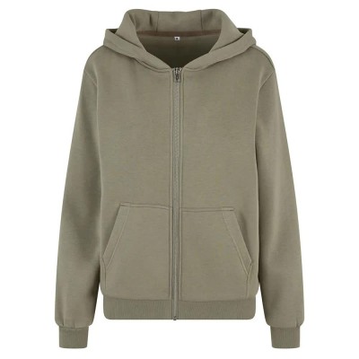 блуза,дамски,блузи,build,your,brand,fluffy,full,zip,sweatshirt,pale,olive,(green)