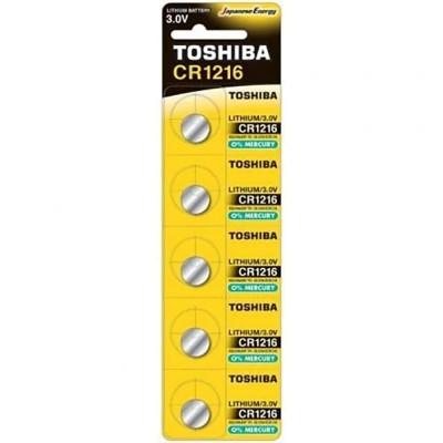 батерии,toshiba,cr1216,button,battery,5,units,clear,(silver)