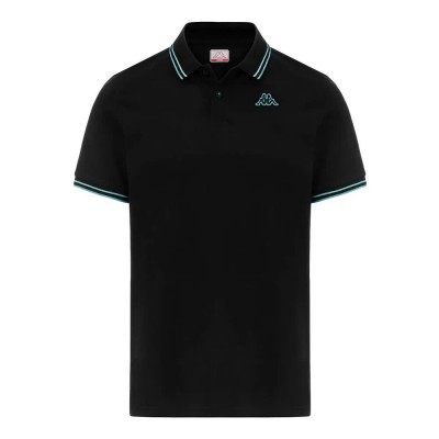 мъжки,блузи,с,яка,kappa,ezio,2,short,sleeve,polo,black,turquoise,light,azure,turqu,(black)