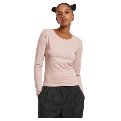 тениска,дамски,тениски,urban,classics,basic,super,slim,long,sleeve,t,shirt,pink,(powder,rose)