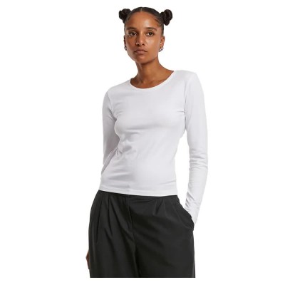 тениска,дамски,тениски,urban,classics,basic,super,slim,long,sleeve,t,shirt,white