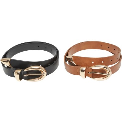 колан,колани,urban,classics,chunky,buckle,loop,synthetic,leather,belt,2,units,black,gold,brown,(brown,black)