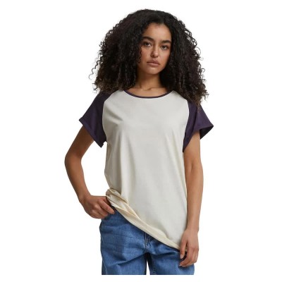 тениска,дамски,тениски,urban,classics,contrast,raglan,short,sleeve,t,shirt,white,sand,purple,night,(beige)