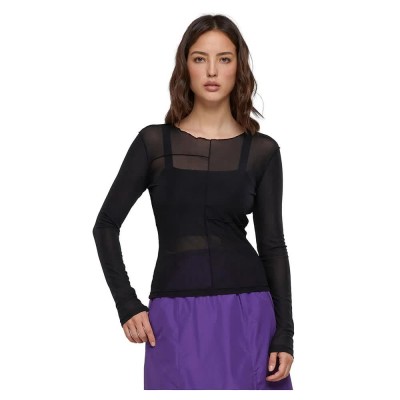 тениска,мъжки,тениски,дамски,тениски,urban,classics,exposed,seam,mesh,long,sleeve,t,shirt,black,(black)