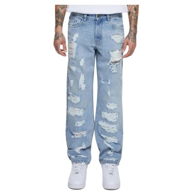дънки,мъжки,панталони,urban,classics,heavy,ounce,straight,fit,heavy,destroyed,jeans,blue