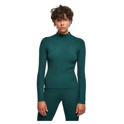 блуза,дамски,пуловери,дамски,плетени,дрехи,urban,classics,knit,high,neck,sweater,jasper,(green)