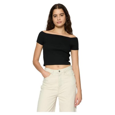тениска,дамски,тениски,urban,classics,off,shoulder,rib,short,sleeve,t,shirt,2,units,black,(red,wine,black)