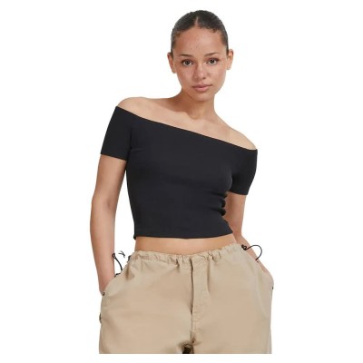 тениска,дамски,тениски,urban,classics,organic,off,shoulder,rib,short,sleeve,t,shirt,black