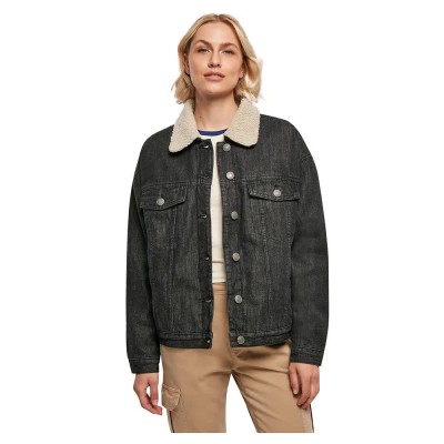 яке,дамски,якета,и,палта,urban,classics,oversized,sherpa,denim,jacket,black