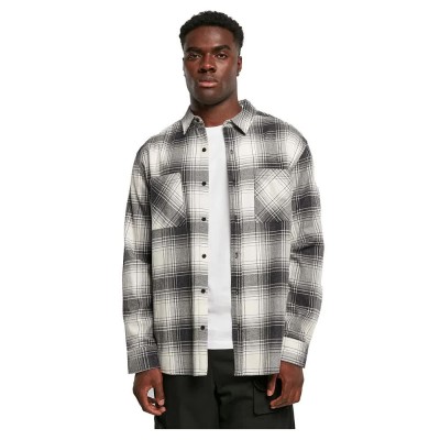 карирана,риза,мъжки,ризи,urban,classics,mock,check,long,sleeve,shirt,grey