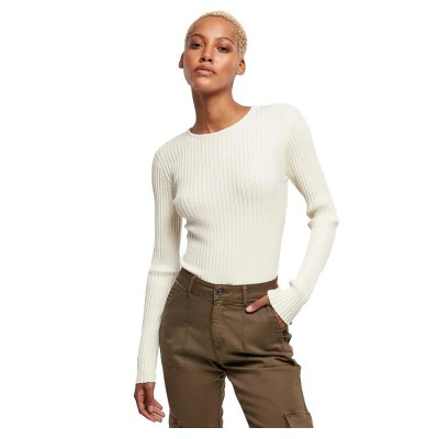тениска,дамски,тениски,urban,classics,rib,knit,long,sleeve,t,shirt,white