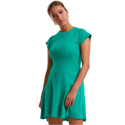рокля,дамски,поли,и,рокли,urban,classics,rib,skater,short,sleeve,short,dress,green,(fern,green)