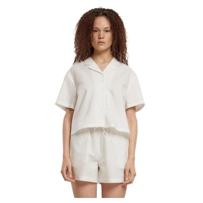 риза,с,къс,ръкав,дамски,блузи,дамски,ризи,urban,classics,seersucker,short,sleeve,shirt,white