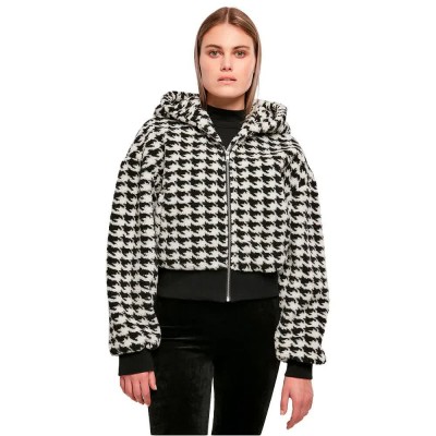 яке,дамски,якета,и,палта,urban,classics,short,oversized,aop,sherpa,jacket,black,hound,stooth,(white)