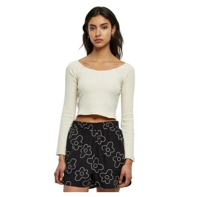 тениска,дамски,тениски,urban,classics,short,rib,wide,v,neck,long,sleeve,v,neck,t,shirt,white,sand,(white)
