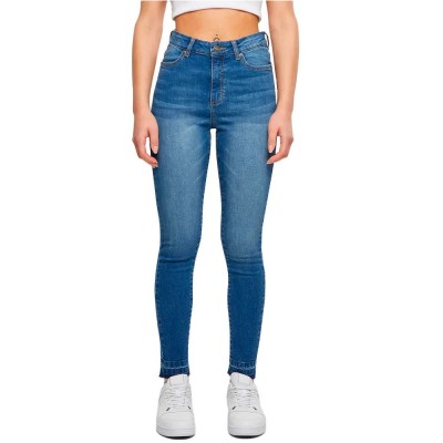 дънки,дамски,панталони,urban,classics,skinny,open,hem,high,waist,jeans,blue,washed,(blue)