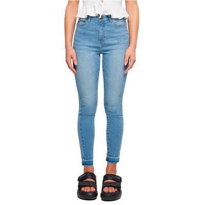 дънки,дамски,панталони,urban,classics,skinny,open,hem,high,waist,jeans,blue,(clear,blue,bleached)