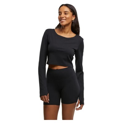 фланелка,с,дълъг,ръкав,дамски,топове,urban,classics,sports,long,sleeve,top,black,(black)