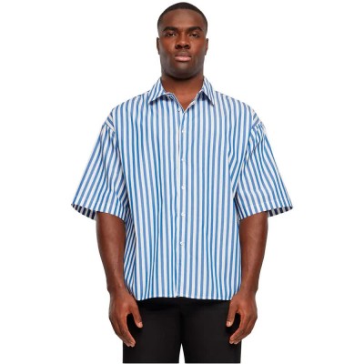 риза,с,къс,ръкав,мъжки,ризи,urban,classics,striped,summer,short,sleeve,shirt,blue