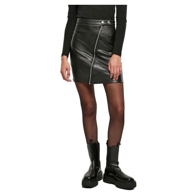 пола,дамски,поли,и,рокли,urban,classics,synthetic,leather,biker,short,skirt,black
