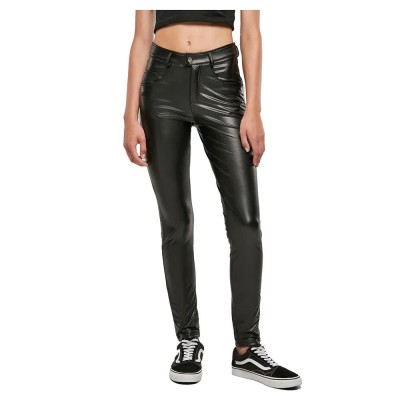 панталони,дамски,панталони,urban,classics,synthetic,leather,pants,black