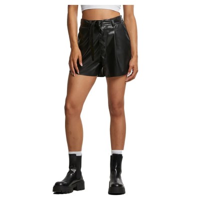 къси,панталони,дамски,панталони,urban,classics,synthetic,leather,shorts,black,(black)